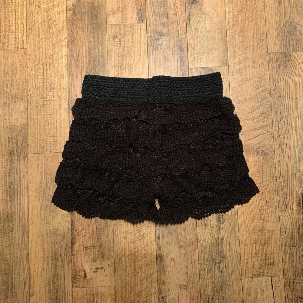 Black lace shorts
